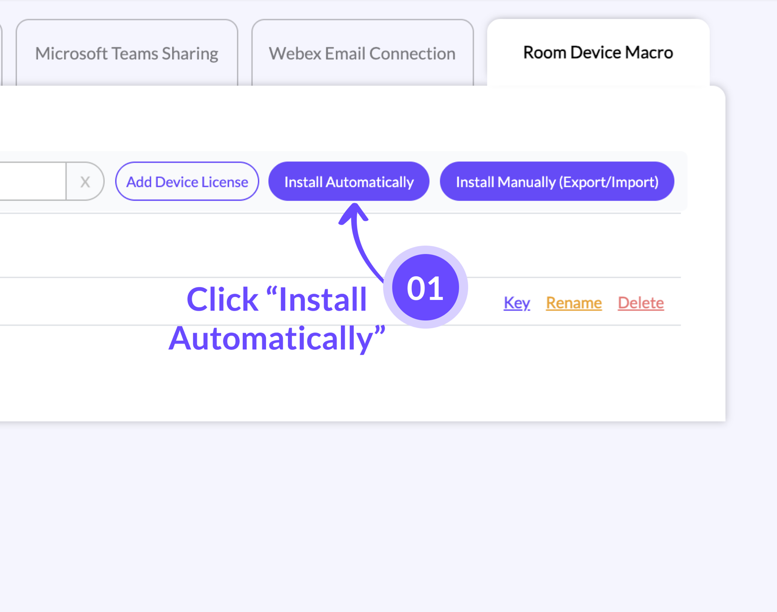 JIBB Admin Portal with an arrow highlighting the Install Automatically option.